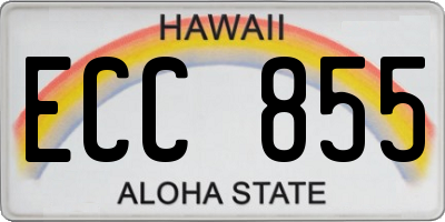 HI license plate ECC855