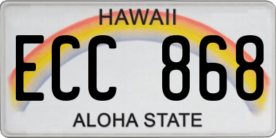 HI license plate ECC868