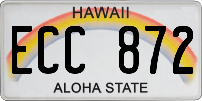 HI license plate ECC872