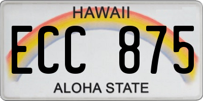 HI license plate ECC875