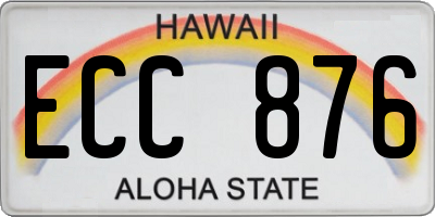 HI license plate ECC876