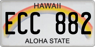 HI license plate ECC882