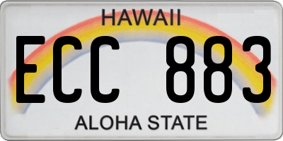 HI license plate ECC883