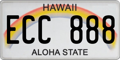 HI license plate ECC888
