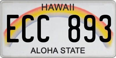 HI license plate ECC893