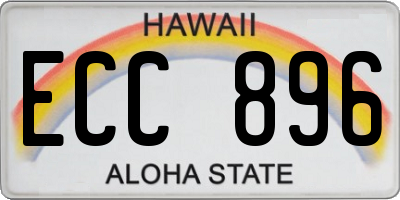 HI license plate ECC896