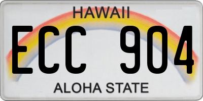 HI license plate ECC904