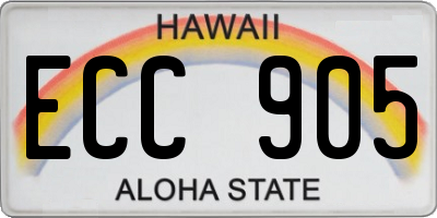 HI license plate ECC905