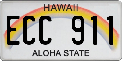 HI license plate ECC911
