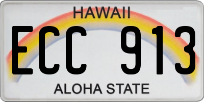 HI license plate ECC913