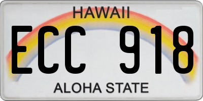 HI license plate ECC918