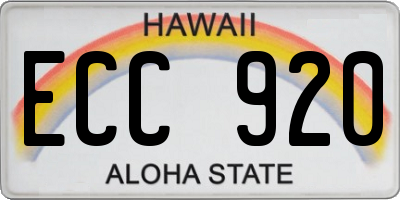 HI license plate ECC920