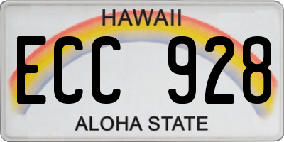 HI license plate ECC928