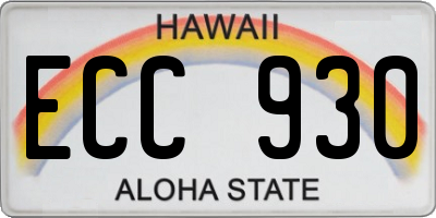 HI license plate ECC930