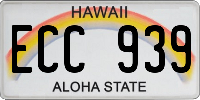 HI license plate ECC939