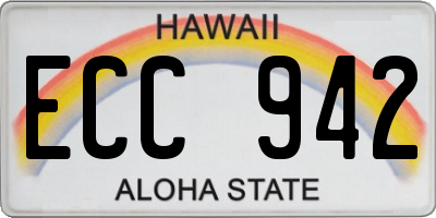 HI license plate ECC942