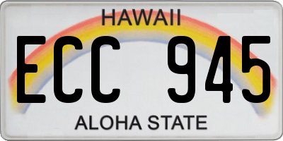 HI license plate ECC945