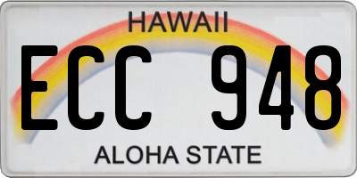 HI license plate ECC948