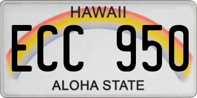 HI license plate ECC950