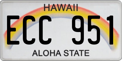 HI license plate ECC951