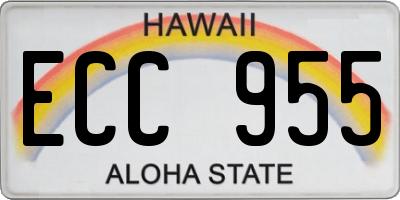 HI license plate ECC955