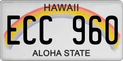 HI license plate ECC960