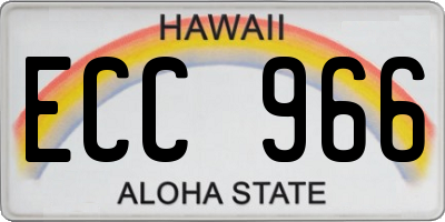 HI license plate ECC966