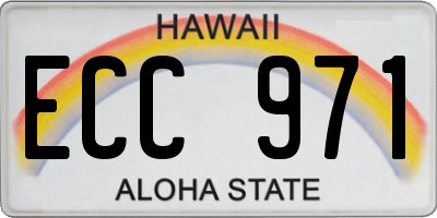 HI license plate ECC971