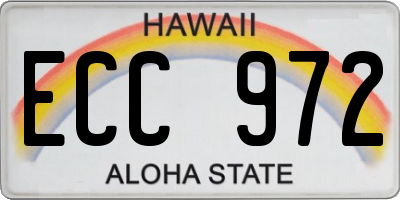 HI license plate ECC972