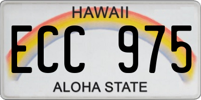 HI license plate ECC975