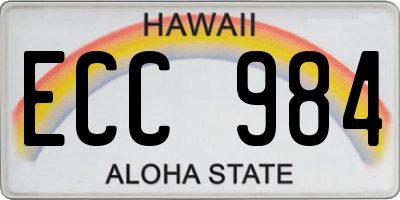 HI license plate ECC984