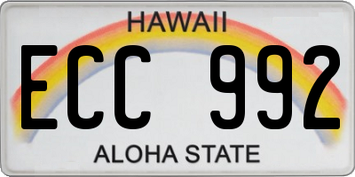 HI license plate ECC992