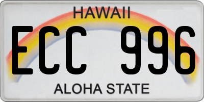 HI license plate ECC996