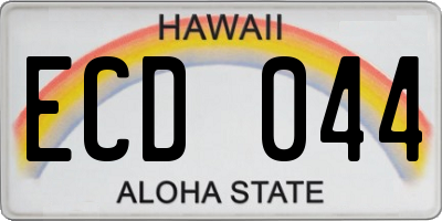 HI license plate ECD044