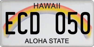 HI license plate ECD050