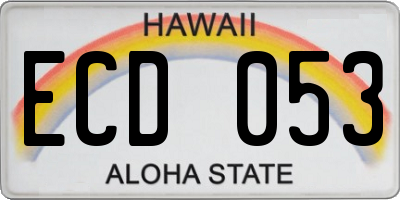 HI license plate ECD053