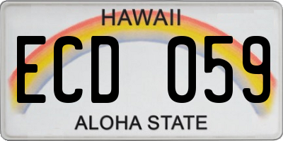 HI license plate ECD059