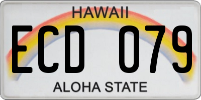 HI license plate ECD079
