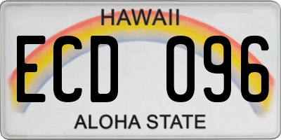 HI license plate ECD096