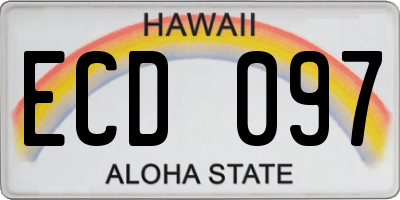 HI license plate ECD097
