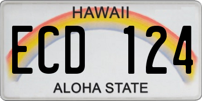 HI license plate ECD124
