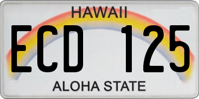 HI license plate ECD125