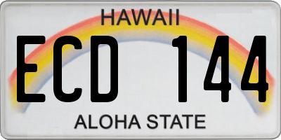 HI license plate ECD144