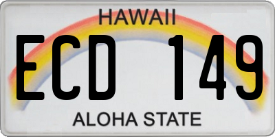 HI license plate ECD149