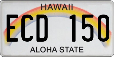 HI license plate ECD150