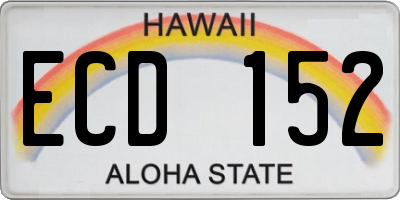 HI license plate ECD152
