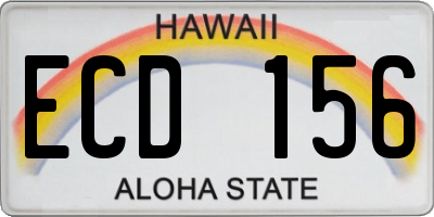 HI license plate ECD156