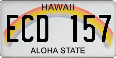 HI license plate ECD157