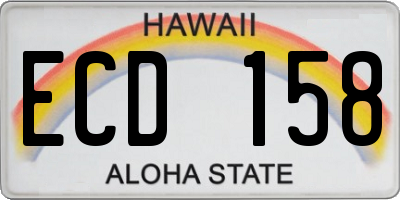 HI license plate ECD158