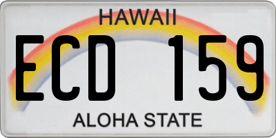 HI license plate ECD159
